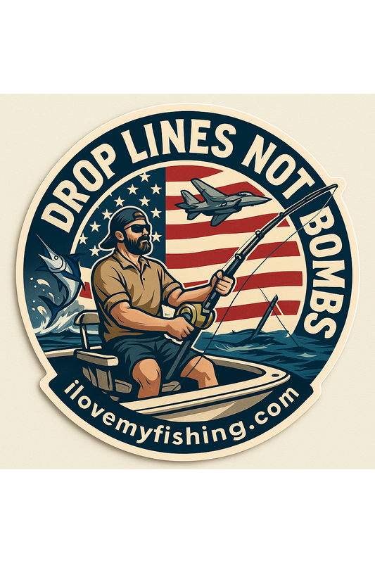 Drop Lines Not Bombs – Peace, Patriotism & Big Fish Sticker